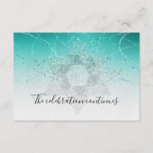 Bat Mitzvah Aqua Star Glitterie nach dem Party Einladung (Vorderseite)