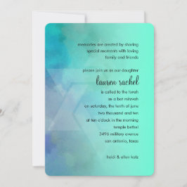 Bat Mitzvah Aqua und Blue Star von David Einladung