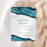 Bat Mitzvah Aquamarin und Silver Agate Modern Einladung<br><div class="desc">Dieses moderne Design besticht durch eine wunderschöne aquamarine und silberne Glattkante und Ihren eigenen Text auf der Vorder- und Rückseite bei Bedarf. Fügen Sie den Text mithilfe des Vorlagenformulars hinzu. Die erweiterten Editiermenüs, auf die Sie durch die Option "Weitere Anpassung" zugreifen können, ermöglichen Ihnen, die Schriftart, Farben und Layout zu...</div>