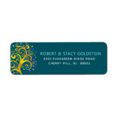 Bat Mitzvah Aquamariner Goldbaum Rücksendeadresse (Vorne)