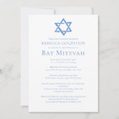 Bat Mitzvah Artistic Blue Star von David Party Einladung (Vorderseite)