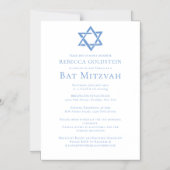 Bat Mitzvah Artistic Blue Star von David Party Magneteinladung (Vorderseite)