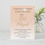 Bat Mitzvah, Bar Mitzvah Birthday Pink Gold Glitze Einladung<br><div class="desc">Bat Mitzvah, Bar Mitzvah Birthday Pink Gold Glitzer Einladung</div>