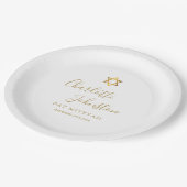 Bat Mitzvah, Bar Mitzvah Elegantes Goldenes Skript Pappteller (Schrägansicht)