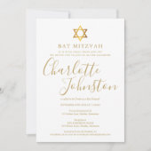 Bat Mitzvah, Bar Mitzvah Modernes Goldenes Drehbuc Einladung (Vorderseite)