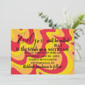 Bat Mitzvah Bar Mitzvah Silvery Waves Einladung (Stehend Vorderseite)