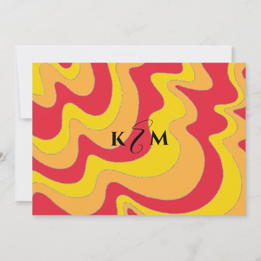 Bat Mitzvah Bar Mitzvah Silvery Waves Einladung (Rückseite)