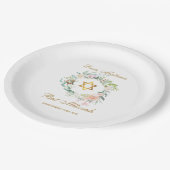 Bat Mitzvah, Bar Mitzvah, Wasserfarbenflora Pappteller (Schrägansicht)