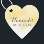 BAT MITZVAh bevorzugen Tag mit moderner gelber Was Geschenkanhänger<br><div class="desc">durch kat massard >>> https://linktr.ee/simplysweetpaperie << Ein niedliches,  herzförmiges Tag,  das sich perfekt für die Vorliebe von Tags für Ihre besondere Veranstaltung eignet.</div>