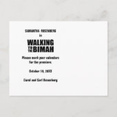 Bat Mitzvah Bimah Save the Date Postkarte (Rückseite)