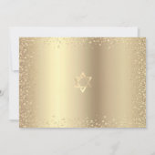 Bat Mitzvah Black Gold Foil Tree of Life Script Einladung (Rückseite)
