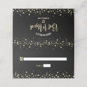 Bat Mitzvah Black Gold Fossilienschrift Confetti M Platzkarte (Außenseite Aufgefaltet)
