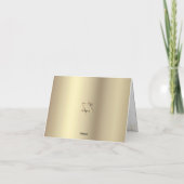 Bat Mitzvah Black Gold Glitzer Foil Elegantes Scri Dankeskarte (Rückseite)