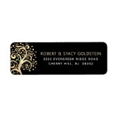 Bat Mitzvah Black Gold Tree of Life Rücksendeadres (Vorne)