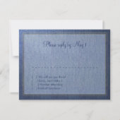 Bat Mitzvah Blue Denim Look RSVP Karte (Vorderseite)