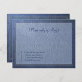Bat Mitzvah Blue Denim Look RSVP Karte (Vorne/Hinten)