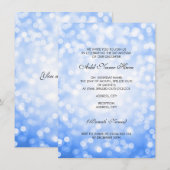Bat Mitzvah Blue Glitzer Lights Einladung (Vorne/Hinten)