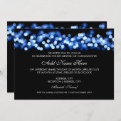 Bat Mitzvah Blue Hollywood Glam Einladung (Vorne/Hinten)