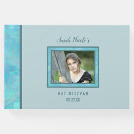 Bat Mitzvah Blue Opal Besondere Anlass Foto Gästebuch