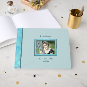 Bat Mitzvah Blue Opal Besondere Anlass Foto Gästebuch