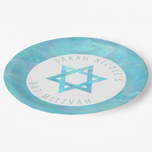 Bat Mitzvah Blue Opal Celebration Star von David Pappteller (Schrägansicht)