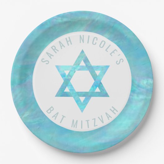Bat Mitzvah Blue Opal Celebration Star von David Pappteller (Vorderseite)