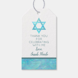 Bat Mitzvah Blue Opal Magen David Vielen Dank Geschenkanhänger