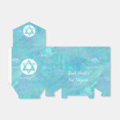 Bat Mitzvah Blue Opal Modernes Chic Glam Party Geschenkschachtel (Ungefaltet)