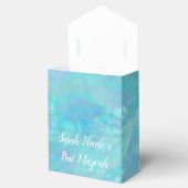 Bat Mitzvah Blue Opal Modernes Chic Glam Party Geschenkschachtel (Geöffnet)