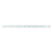 Bat Mitzvah Blue Opal Personalisiert Glam Holiday Satinband (Vorderseite)