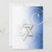 Bat Mitzvah Blue Shimmer Star von David Einladung (Rückseite)