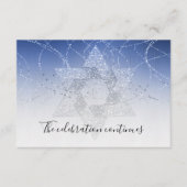 Bat Mitzvah Blue Star Glitterie nach Party Card Einladung (Vorderseite)