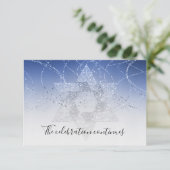 Bat Mitzvah Blue Star Glitterie nach Party Card Einladung (Stehend Vorderseite)