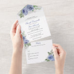 Bat Mitzvah, Blue und Silver Watercolor-Blume All In One Einladung<br><div class="desc">Diese Einladung enthält Aquarellfarben-Blume und Glitzer-Akzente. Fügen Sie den Text mithilfe des Vorlagenformulars hinzu. Auf die erweiterten Editiermenüs (zum Ändern von Schriftart und Farben) kann mit der Option "Weitere Einstellungen vornehmen" zugegriffen werden.</div>