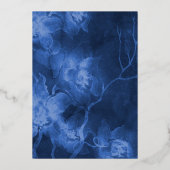 Bat Mitzvah Blue Watercolor Blume Einladung (Rückseite)