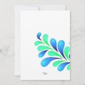 Bat Mitzvah Bold Blue Green auf jeder Farbe Einladung (Rückseite)