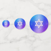 Bat Mitzvah Bold Boho Retro Blue Lila Gradient Konfetti (Vorderseiten)