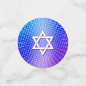 Bat Mitzvah Bold Boho Retro Blue Lila Gradient Konfetti (Klein Vorderseite)