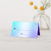 Bat Mitzvah Bold Boho Retro Blue Lila Gradient Platzkarte (Vorderseite)