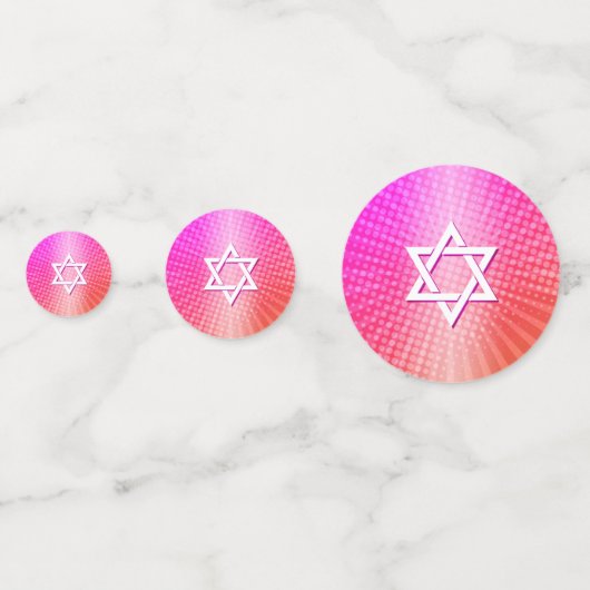 Bat Mitzvah Bold Boho Retro Pink Orange Gradient Konfetti (Vorderseiten)