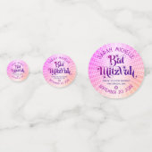 Bat Mitzvah Bold Boho Retro Pink Orange Gradient Konfetti (Rückseiten)