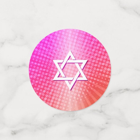 Bat Mitzvah Bold Boho Retro Pink Orange Gradient Konfetti (Klein Vorderseite)
