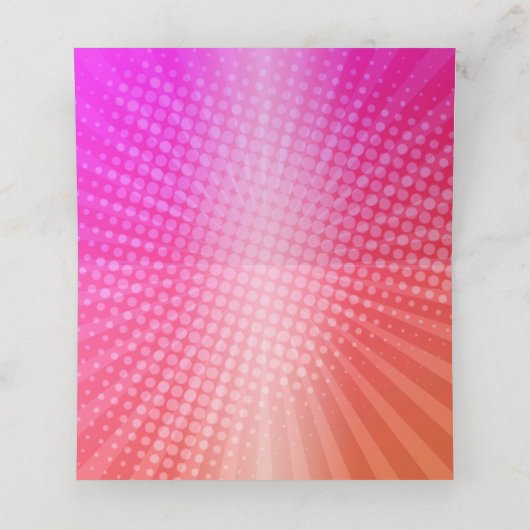 Bat Mitzvah Bold Boho Retro Pink Orange Gradient Platzkarte (Innenseite Aufgefaltet)