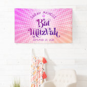 Bat Mitzvah Bold Retro Boho Pink Orange Gradient Banner (Insitu)