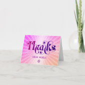 Bat Mitzvah Bold Retro Boho Pink Orange Gradient Dankeskarte (Vorderseite)