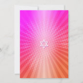 Bat Mitzvah Bold Retro Boho Pink Orange Gradient Einladung (Rückseite)