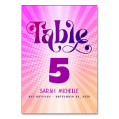 Bat Mitzvah Bold Retro Boho Pink Orange Gradient Tischnummer (Rückseite)