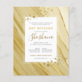 Bat Mitzvah Budget Gold Glitzer Monogram (Vorderseite)