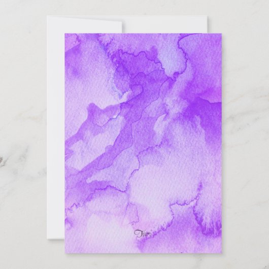 Bat Mitzvah Butterfly Lila und rosa gestrichen Einladung (Rückseite)