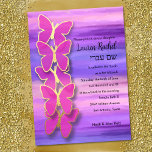 Bat Mitzvah Butterfly Pink Lila Wasser Einladung<br><div class="desc">Bat Mitzvah Schmetterling Pink Lila Wasserfarbe. Bat Mitzvah entwirft von Umua. Gedruckt und ausgeliefert von Zazzle oder seinem Partner.</div>
